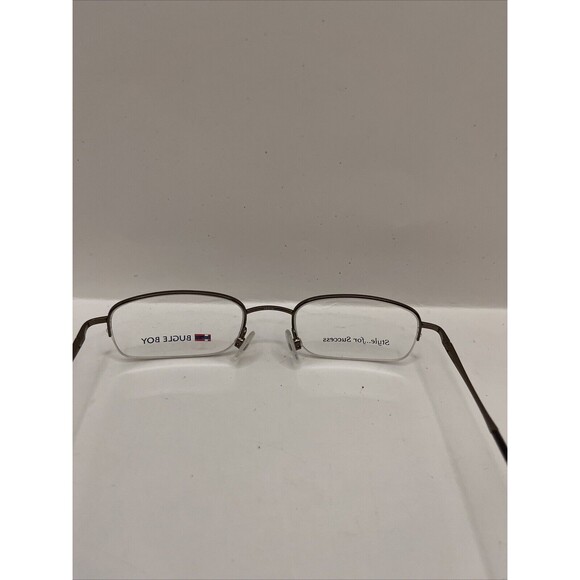 Bugle Boy Eyeglasses Eyewear 2002 Taupe HalfRim Demo Lens Brown 49-18-135 - Picture 7 of 7